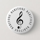 Baritone Singer Treble Clef Button (Voorkant)