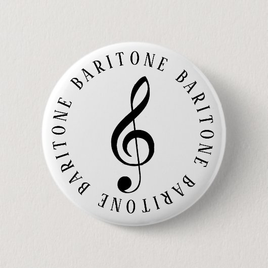 Baritone Singer Treble Clef Button (Voorkant)