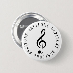 Baritone Singer Treble Clef Button