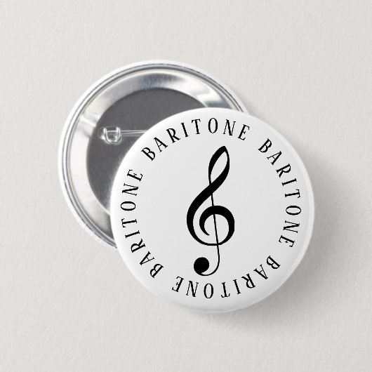 Baritone Singer Treble Clef Button (Voorkant /achterkant)