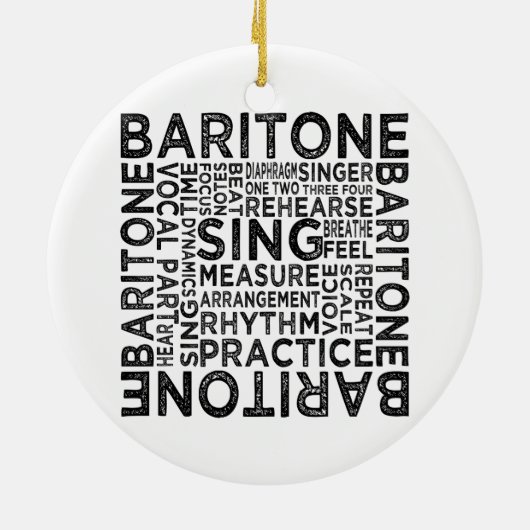 Baritone Typografie Keramisch Ornament (Achterkant)