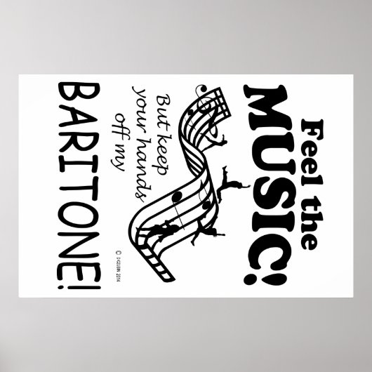 Baritone voelt de muziek poster (Voorkant)