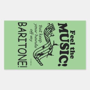 Baritone voelt de muziek rechthoekige Sticker