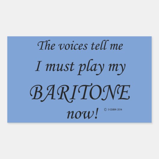 Baritone Voices zegt dat hij rechthoekige Sticker (Voorkant)