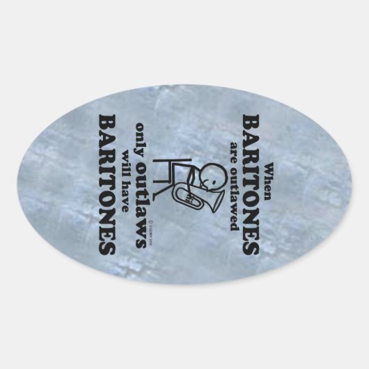 Baritonen Verboden ovaal Sticker (Voorkant)