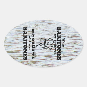 Baritonen Verboden ovaal Sticker