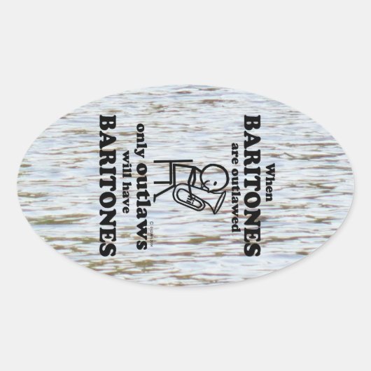 Baritonen Verboden ovaal Sticker (Voorkant)