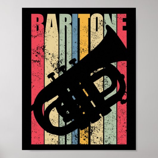 Baritonsaxofoon Hoorn Marching Band Major Uitrusti Poster (Voorkant)