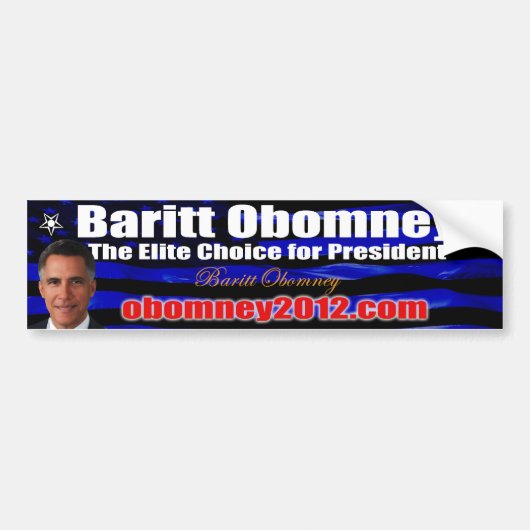 Baritt Obomney For President 2012 Bumpersticker (Voorkant)