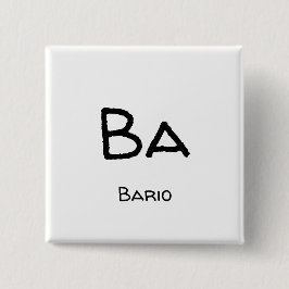 barium ba vierkante button 5,1 cm
