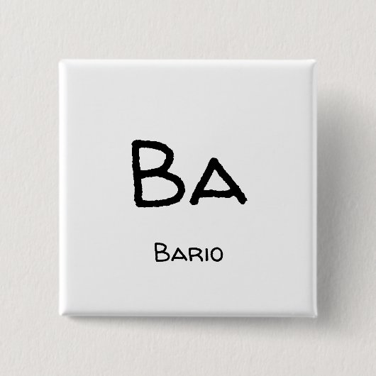 barium ba vierkante button 5,1 cm (Voorkant)