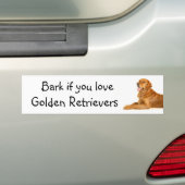 Bark als je van Golden Retrievers houdt Bumpersticker (Op auto)