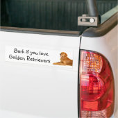 Bark als je van Golden Retrievers houdt Bumpersticker (Op Truck)