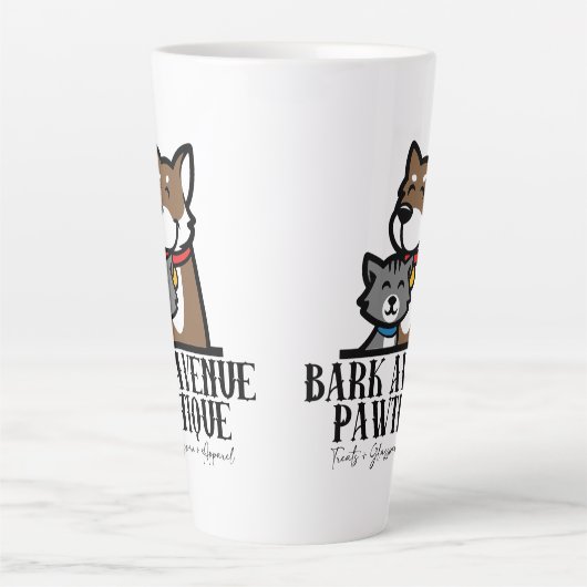 BARK AVENUE PAWTIQUE - LOGO 3 LATTE MOK (Voorkant)