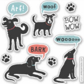 Bark Bark Wof Wooo Sticker Set (Voorkant)