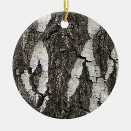 Bark Birch Wood Keramisch Ornament (Voorkant)
