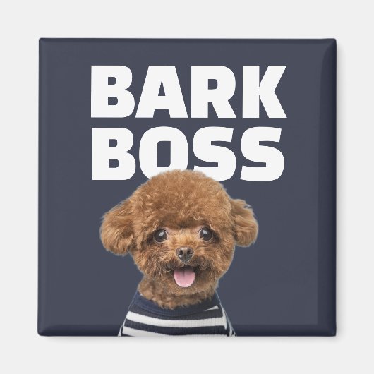 Bark Boss Aangepaste Hondenfoto Gepersonaliseerd C Magneet (Voorkant)