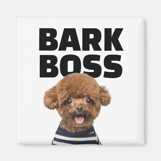 Bark Boss Aangepaste Hondenfoto Gepersonaliseerd C Magneet (Voorkant)