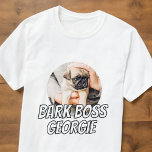 Bark Boss Huisdier Hond Foto Modern Eenvoudig Koel T-shirt<br><div class="desc">Het ontwerp is eenvoudig met een eenvoudige kleurenachtergrond en sans serif typografie voor een superheldenblik.</div>