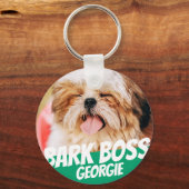 Bark Boss Pet Dog Foto Moderne Cool Simple Sleutelhanger (Voorkant)