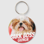 Bark Boss Pet Dog Foto Moderne Cool Simple Sleutelhanger (Achterkant)