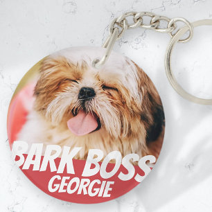 Bark Boss Pet Dog Foto Moderne Cool Simple Sleutelhanger