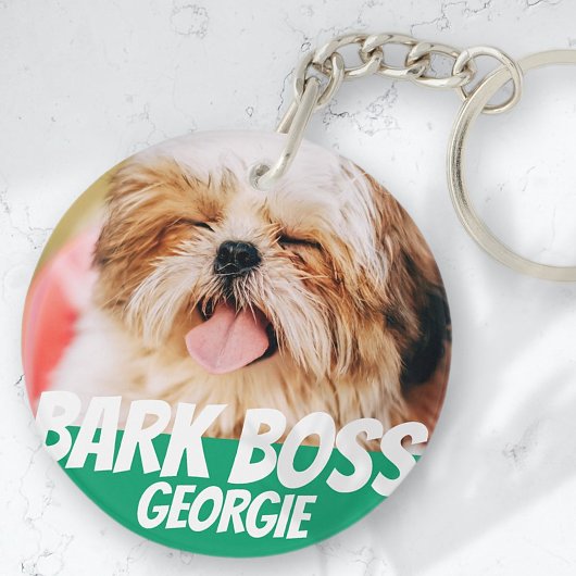 Bark Boss Pet Dog Foto Moderne Cool Simple Sleutelhanger
