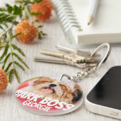 Bark Boss Pet Dog Foto Moderne Cool Simple Sleutelhanger (Voorkant Rechts)