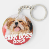 Bark Boss Pet Dog Foto Moderne Cool Simple Sleutelhanger (Achterkant)