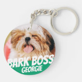 Bark Boss Pet Dog Foto Moderne Cool Simple Sleutelhanger (Achterkant)