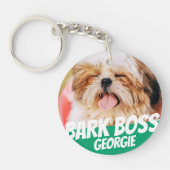 Bark Boss Pet Dog Foto Moderne Cool Simple Sleutelhanger (Voorkant)