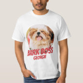 Bark Boss Pet Dog Foto Moderne Cool Simple T-shirt (Voorkant)