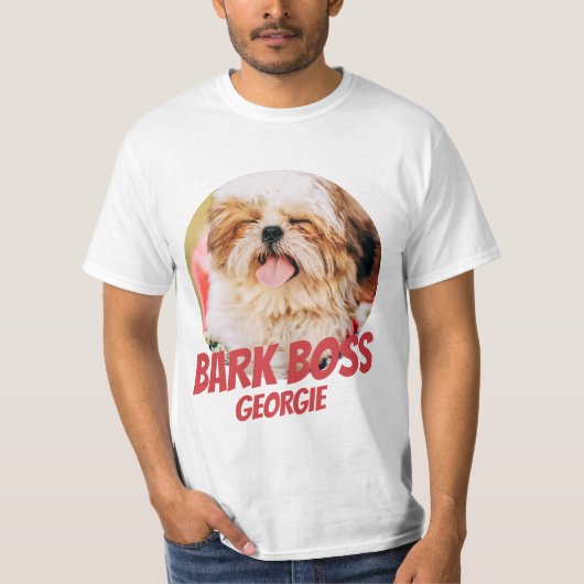 Bark Boss Pet Dog Foto Moderne Cool Simple T-shirt (Voorkant)