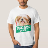 Bark Boss Pet Dog Foto Moderne Cool Simple T-shirt (Voorkant)