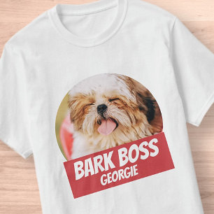 Bark Boss Pet Dog Foto Moderne Cool Simple T-shirt