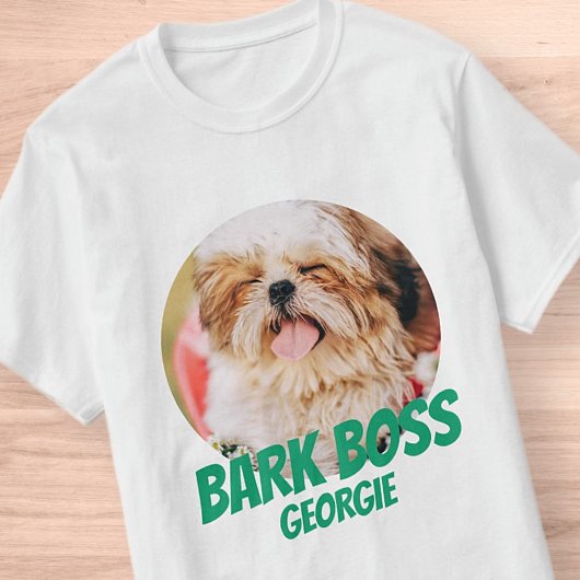 Bark Boss Pet Dog Foto Moderne Cool Simple T-shirt