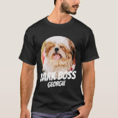 Bark Boss Pet Dog Foto Moderne Cool Simple T-shirt (Voorkant)