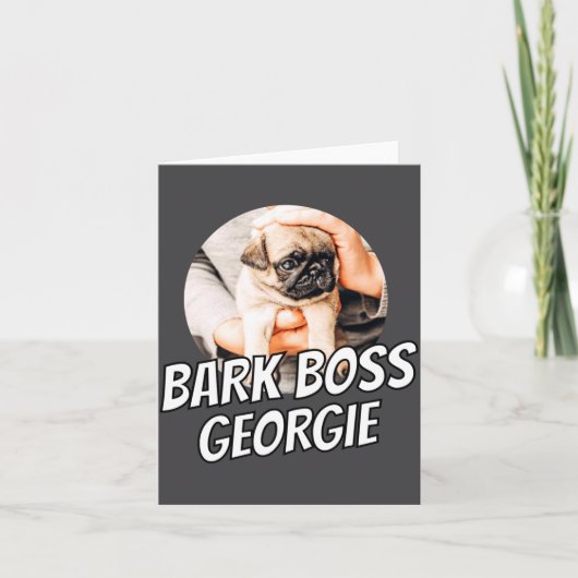Bark Boss Pet Dog Photo Modern Simple Cool Kaart (Voorkant)