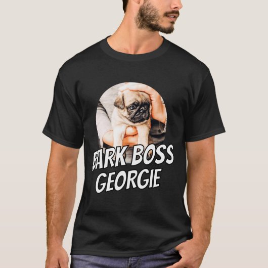 Bark Boss Pet Dog Photo Modern Simple Cool  T-shirt (Voorkant)