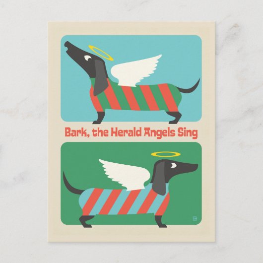 Bark, de Herald Angels zingen Briefkaart (Voorkant)