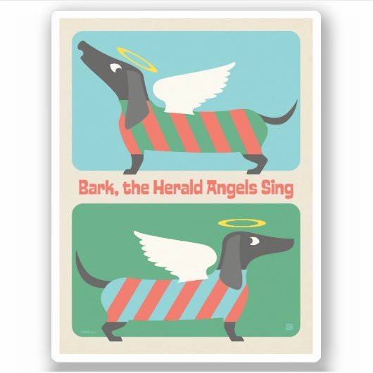 Bark, de Herald Angels zingen Sticker (Voorkant)
