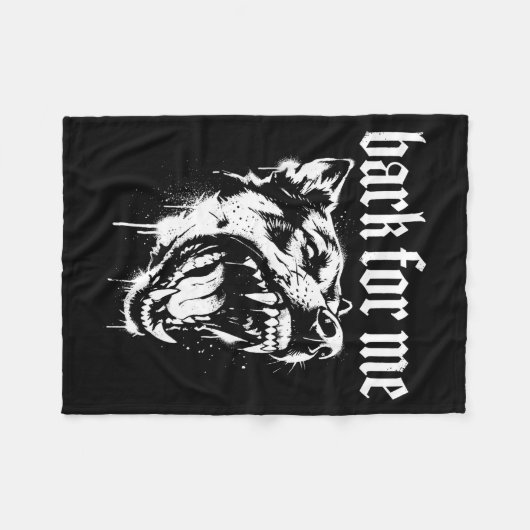 Bark For Me Gothic Fierce Dog  Fleece Deken (Voorkant (Horizontaal))