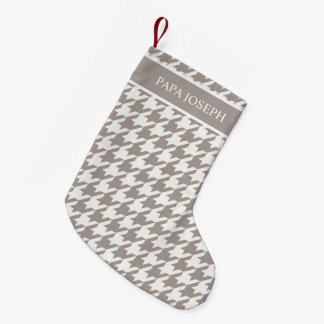 Bark Greige Houndstooth Familienaam Kleine Kerstsok