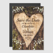 Bark Heart Wedding Save the Date Magnetic Kaart (Voorkant / Achterkant)