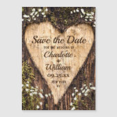 Bark Heart Wedding Save the Date Magnetic Kaart (Voorkant)