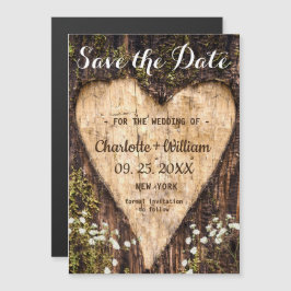 Bark Heart Wedding Save the Date Magnetic Kaart