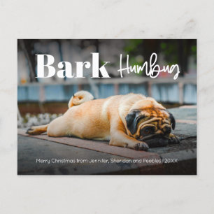 Bark Humbug Cute Moderne Custom Photo Holiday Post Feestdagenkaart