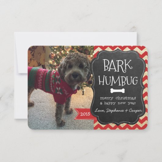 Bark Humbug Dog-kerstkaart Kaart (Voorkant)