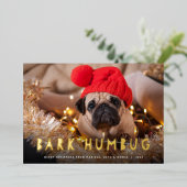 Bark Humbug | Foto Pet Folie Feestdagenkaart (Staand Voorkant)