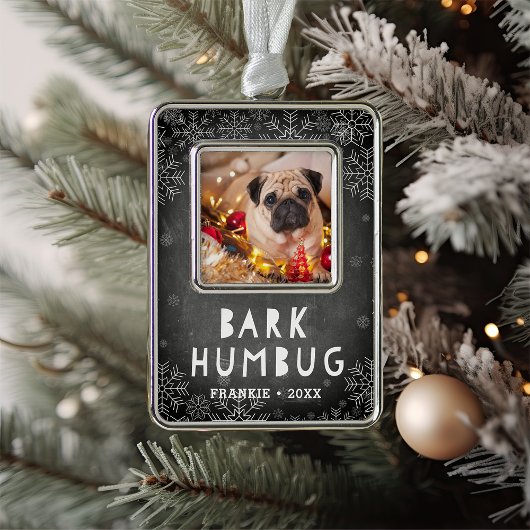 Bark Humbug | Foto Pet Verzilverd Omlijst Ornament